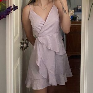 Purple satin mini dress